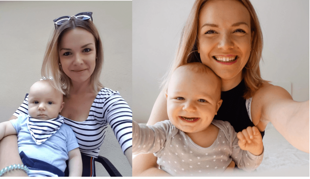 Před rokem a teď – 4 měsíční miminko vs. 16ti měsíční&nbsp;batole